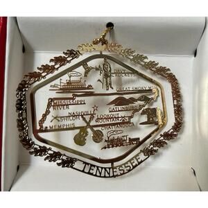 Tennessee State Landmarks Brass Ornament 24K Gold Flash Nations Treasures